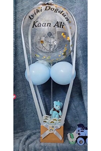 Mina Kişiye özel balon kutusu- yenı doğan erkek bebek hediyelik