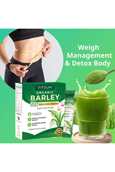 Fitgum Organic Barley Super Green Powder - 3 g × 15 Packs
