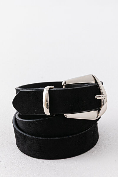 Pantastic Jeans 3cm Silver Buckle Suede Women's Belt