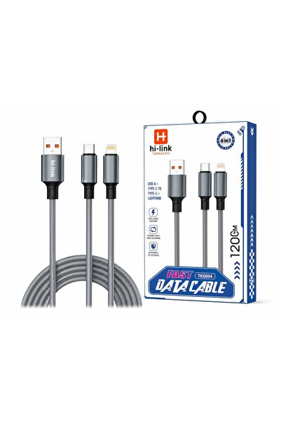 YİGİT ELEKTRONİK 34 HI-LİNK HIZLI ŞARJ VE DATA AKTARMA KABLOSU 67W -33W 4 İN ...