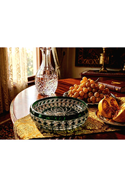 Kristal Market Handmade Crystal Patterned Amethist 28cm Tableware Presentatio...