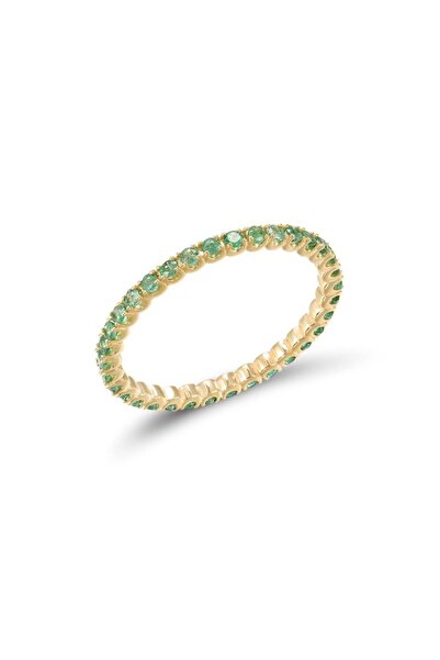 Bijuteria SORELLY Δαχτυλίδι τένις από χρυσό 14 καρατίων με σμαράγδια 0.720 κα...