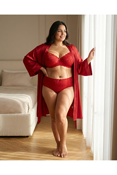 Zena Γυναικείο εσώρουχο με ελαστική μέση και δαντέλα σε μεγάλο μέγεθος