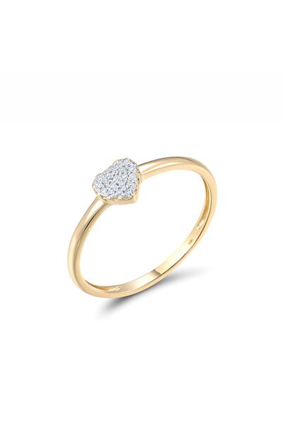 Bijuteria SORELLY Δαχτυλίδι καρδιά από χρυσό 14 καρατίων με διαμάντια 0.037 κ...