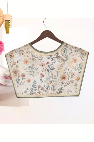 nurfemina Romantic Wildflower Stylish Women's Shoulder Shawl - Floral Patterned Designer Collar Scarf