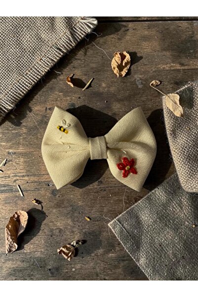 egomi kalpten gelen elle üretilen Bee Embroidered Hairless Baby Hairpin