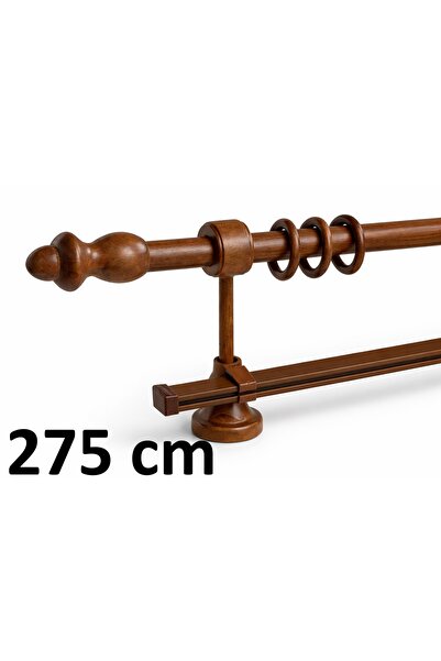 Kadir Mefruşat Ceviz Tek Raylı Ahşap Rustik - Alüminyum Borulu Ahşap Başlıklı...