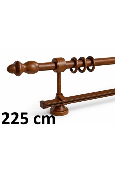 Kadir Mefruşat Ceviz Tek Raylı Ahşap Rustik - Alüminyum Borulu Ahşap Başlıklı...