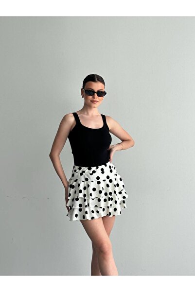 Bella Breeze Γυναικεία Μίνι Φούστα Πουά με Στρώσεις, Ψηλόμεση Καλοκαιρινή Φού...