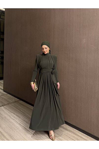 Şeker Portakalım Φόρεμα με ντραπέ σχέδιο και λεπτομέρεια τριαντάφυλλου, με κά...