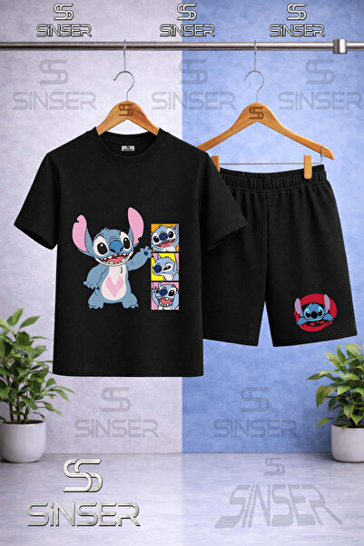 SS SİNSER Παιδικό STIC YANDA UC SQUARE Μπλουζάκι με στάμπα με λαιμόκοψη - Σετ...