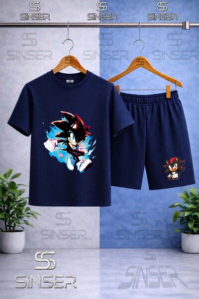 SS SİNSER Παιδικό SNIC ΜΑΥΡΟ ΜΠΛΕ ΚΑΜΒΑΣ Μπλουζάκι με στάμπα με λαιμόκοψη - Σ...