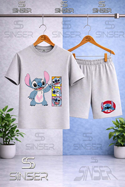 SS SİNSER Παιδικό STIC YANDA UC SQUARE Μπλουζάκι με στάμπα με λαιμόκοψη - Σετ...