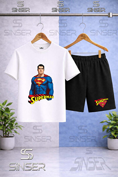 SS SİNSER Παιδικό μπλουζάκι με στάμπα SPRMAN YARIM GOVDE YARIM με λαιμόκοψη π...