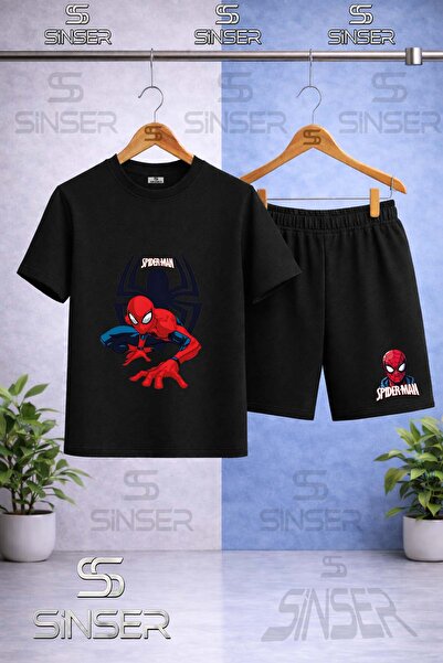 SS SİNSER Children's Orumcekman Orumcegin Onunde Printed Crew Neck T-Shirt - ...