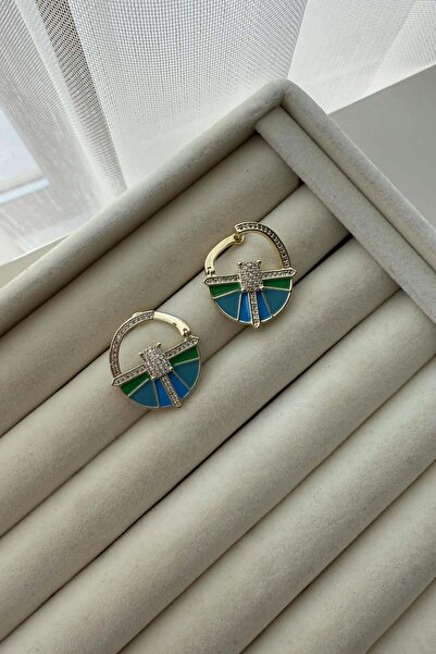 MU&ME BOUTİQUE Earrings Zircon Stone Design Colorful