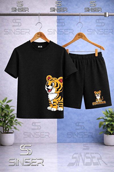 SS SİNSER Παιδικό μπλουζάκι SINSER KAPLAN SOL YAN με στάμπα και λαιμόκοψη ποδ...