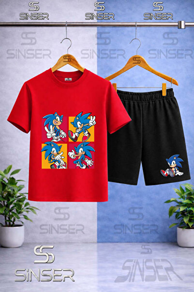 SS SİNSER تي شيرت للأطفال مطبوع برقبة دائرية من SNIC 4KARE FOTO - طقم شورت