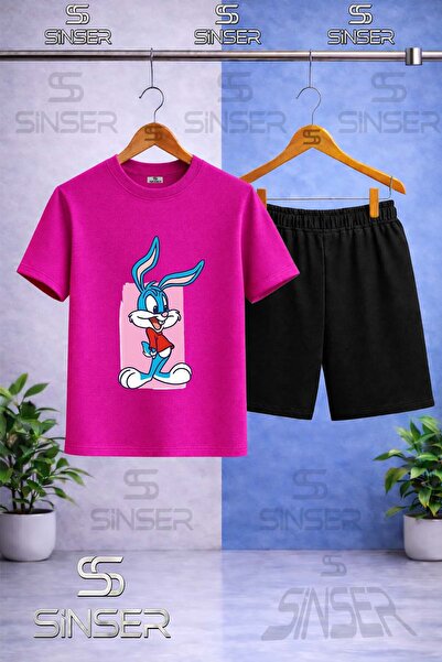 SS SİNSER Παιδικό TAVSAN BOYS ΡΟΖ ΚΑΜΒΑΣ Μπλουζάκι με στάμπα με λαιμόκοψη - Σ...