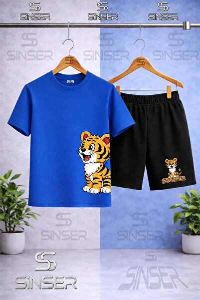 SS SİNSER Παιδικό μπλουζάκι SINSER KAPLAN SOL YAN με στάμπα και λαιμόκοψη ποδ...