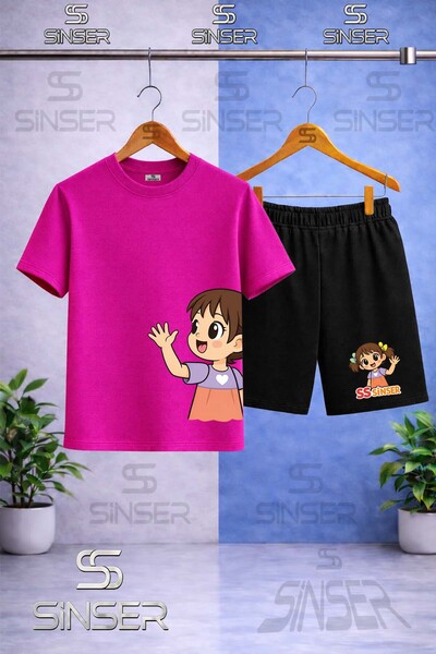 SS SİNSER Παιδικό μπλουζάκι SINSER KIZ SOL YAN με στάμπα και λαιμόκοψη ποδηλά...