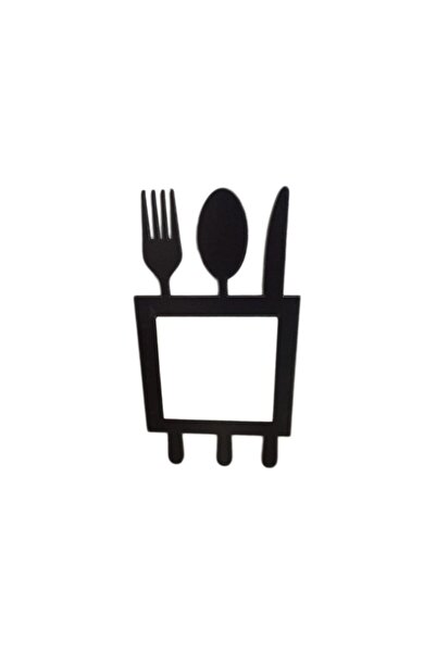 EHA Декорация за аутлет CUTLERY, дърво, 65x65 мм, черен