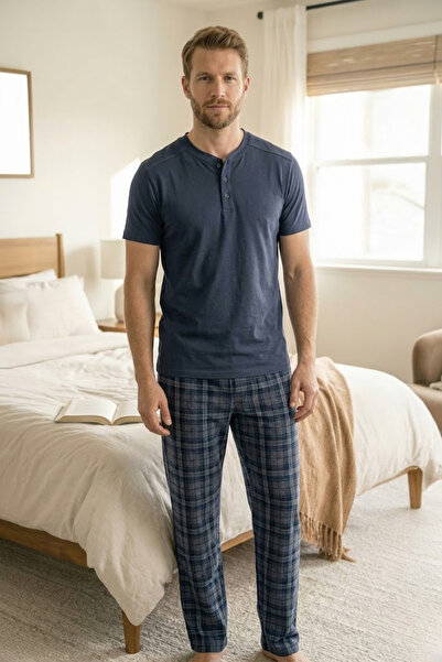 MORRO Ανδρικό σετ πιτζάμες Ghost από 100% βαμβάκι, κοντομάνικο μπλουζάκι με κ...