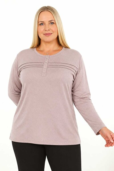 Mumio Women's Clothing Long Sleeve Button Detailed Seasonal Mother Cotton Blouse