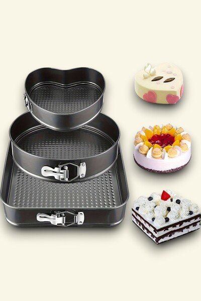 OEM HomeRoy – Set 3 Tăvi pentru Tort cu Bază Detașabilă