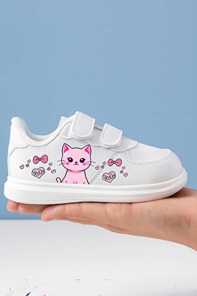 amazoondesing Παιδικά αθλητικά παπούτσια με στάμπα γατούλας σε χρώμα ροζ, με ...