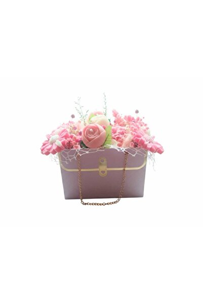OEM Aranjament Floral cu Lumânări Parfumate în Poșetă Violet – Ediție flori roz, Aroma Love Spell & Floral