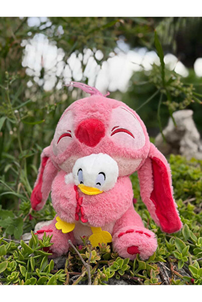 Stitch Lilo pembe ördekli 35 cm pelüş oyuncak