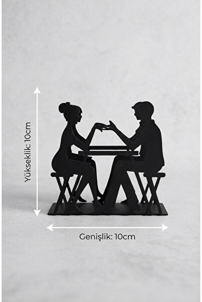 Işıl Concept Modern Metal Napkin Holder, Napkin Holder with Lover Figure, Nap...