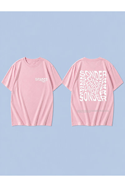 LORVEX SONDER WHİTE Tricou unisex supradimensionat, imprimat, 100% bumbac, cu...