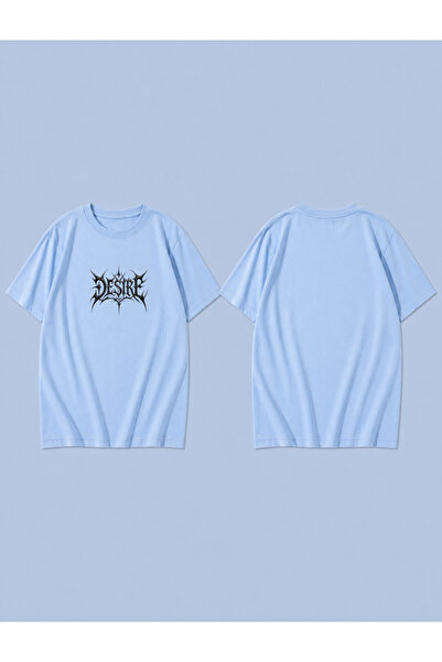 LORVEX Desi̇re Pattern Printed 100% Cotton Oversize Unisex T-Shirt Relaxed Fi...