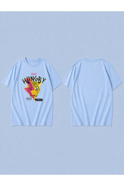 LORVEX Hungry Stay Printed 100% Cotton Oversize Unisex T-Shirt Relaxed Fit T-...