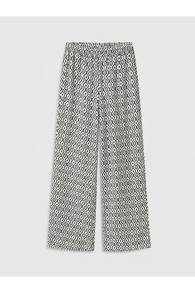 LC Waikiki Black Girls' Patterned Wide-Leg Pants from Giyçık Store