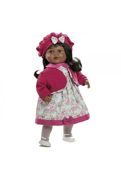 Berbesa Διαδραστική κούκλα Ναόμι με φόρεμα με λουλούδια και ροζ μπερέ, 52 εκ.