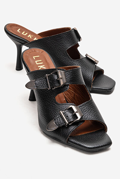 by selvi Lukka Shoes Γυναικείες παντόφλες με διπλή πόρπη και λεπτό τακούνι Ju...