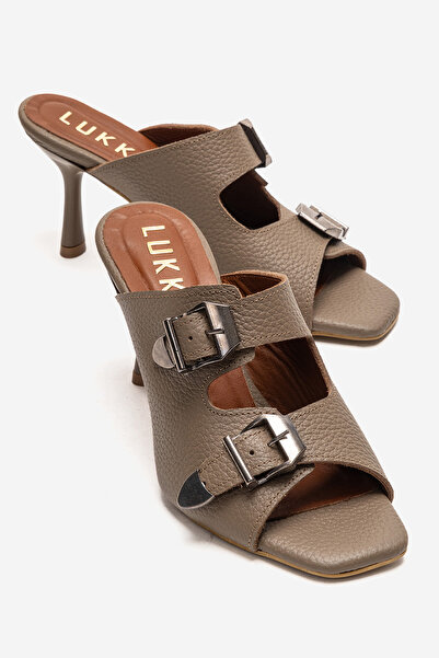 by selvi Lukka Shoes Γυναικείες παντόφλες με διπλή πόρπη και λεπτό τακούνι Ju...