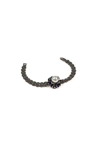 mySTILL Silver 925 Bracelet - with Pearl, Marcasite - Fixed - 190 mm x 10 mm ...