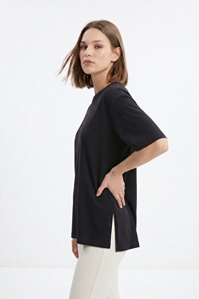 Rays Black Crew Neck Casual T-Shirt 0474