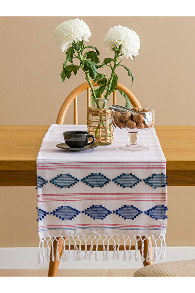 LC Waikiki Nevavm Embroidered Tasseled Runner with Difference in Color 40X120 cm