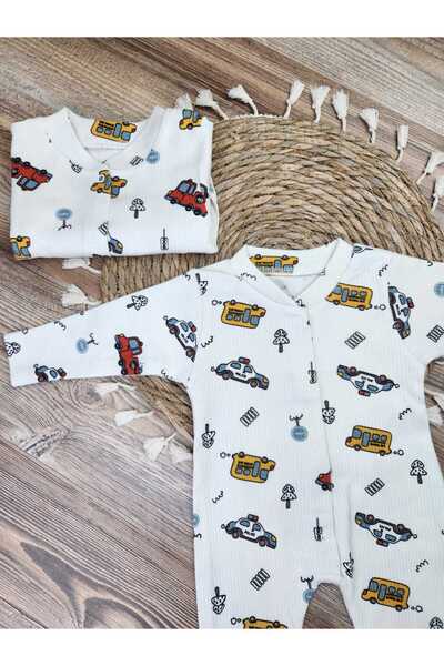 Little Trend Baby Car Patterned Baby Romper