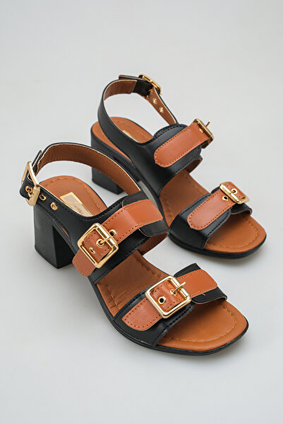 SENASTİL S600 Σανδάλια με διπλό λουράκι και μεταλλική αγκράφα σε χρυσό χρώμα,...