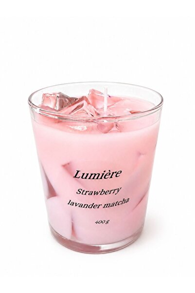 OEM Χειροποίητο, φυσικό κερί σόγιας, αρωματισμένο με "Φράουλα, Λεβάντα, Μάτσα ".