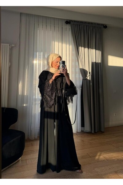 NEF طقم حجاب أنيق بتفاصيل من الدانتيل