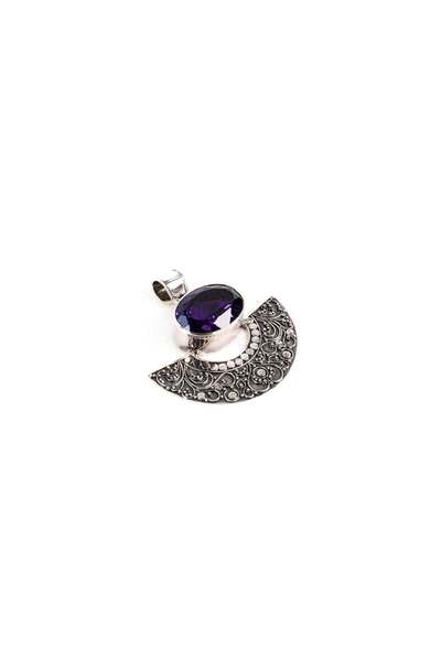 mySTILL Pandantiv din argint 925 cu ametist violet - 30 mm x 40 mm