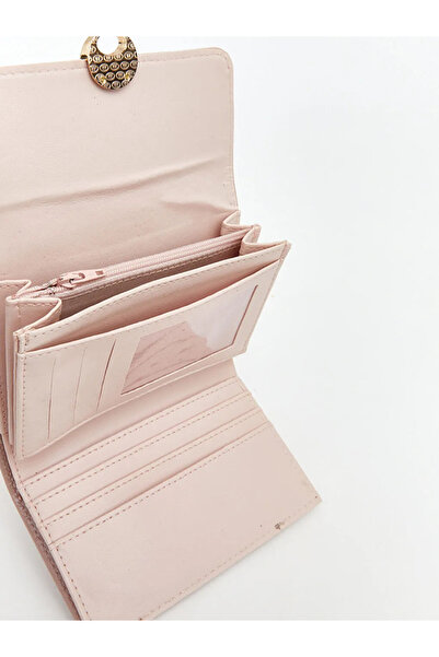 LC Waikiki Ροζ γυναικείο πορτοφόλι με κούμπωμα