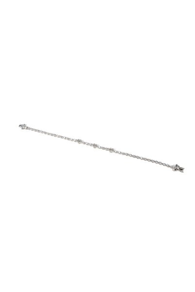 mySTILL Silver Bracelet 925 - with Zirconia - Fixed - 185 mm x 2 mm - Colorless